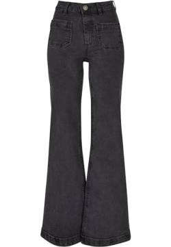 Urban Classics Damen TB5452-Ladies Vintage Flared Denim Pants Hose, Black Washed, 26 von Urban Classics
