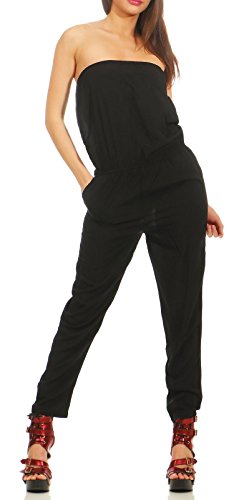 Urban Classics Damen Ladies Viscose Bandeau Jumpsuit, Schwarz (Black 00007), Medium von Urban Classics