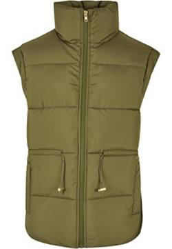 Urban Classics Damen Ladies Waisted Puffer Vest Weste, Olive, XXL von Urban Classics