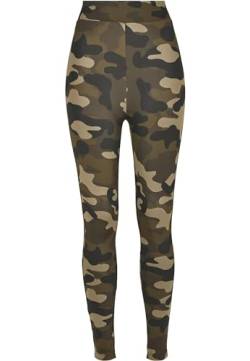 Urban Classics Damen Leggings Ladies High Waist Tech Klassische Hose, Wood camo, XS von Urban Classics