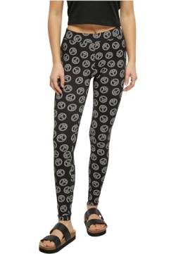 Urban Classics Damen Leggings Ladies Soft AOP Leggings blackpeace XS von Urban Classics