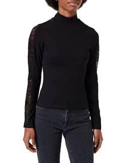 Urban Classics Damen Longsleeve Ladies Lace Striped Sweater T-Shirt, Black (Black 00007), 4XL von Urban Classics