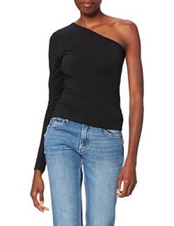 Urban Classics Damen Oberteil Ladies Asymmetric Longsleeve T-Shirt, Schwarz (Black 00007), Large (Herstellergröße: L) von Urban Classics