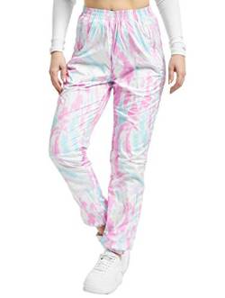 Urban Classics Damen Sport Ladies Tie Dye Track Pants Klassische Hose, aquablue/pink, s von Urban Classics