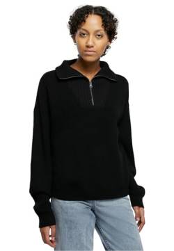 Urban Classics Damen Sweatshirt Ladies Oversized Knit Troyer Black S von Urban Classics