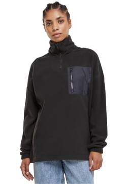 Urban Classics Damen TB6086-Ladies Polar Fleece Troyer Sweatshirt, Black, L von Urban Classics