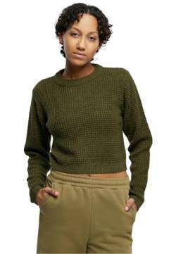 Urban Classics Damen TB6076-Ladies Short Waffle Sweater Sweatshirt, summerolive, L von Urban Classics