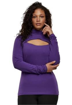 Urban Classics Damen T-Shirt Ladies Cut-Out Turtleneck Longsleeve realviolet L von Urban Classics