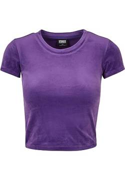 Urban Classics Damen TB6052-Ladies Short Velvet Tee T-Shirt, realviolet, L von Urban Classics