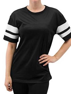 Urban Classics Damen T-shirt Ladies Stripe Mesh Tee T Shirt, Blk/Wht, M EU von Urban Classics