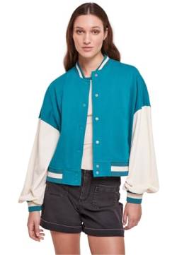 Urban Classics Damen TB6003-Ladies Oversized 2 Tone College Terry Jacket Jacke, watergreen/whitesand, XS von Urban Classics