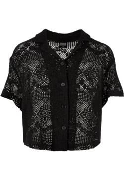 Urban Classics Damen TB6015-Ladies Crochet Lace Resort Shirt Hemd, Black, 4XL von Urban Classics