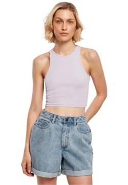 Urban Classics Damen Top Cropped Rib Top, geripptes Top für Frauen, kurz geschnitten, Slim Fit, lilac, 4XL von Urban Classics