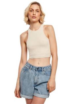 Urban Classics Damen Top Cropped Rib Top, geripptes Top für Frauen, kurz geschnitten, Slim Fit, softseagrass, 3XL von Urban Classics