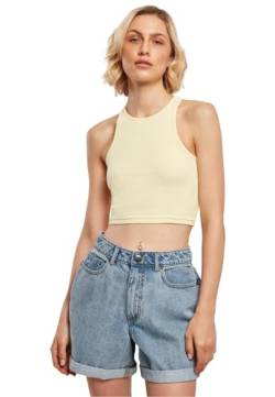 Urban Classics Damen Top Cropped Rib Top, geripptes Top für Frauen, kurz geschnitten, Slim Fit, softyellow, XS von Urban Classics