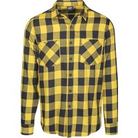 Urban Classics Flanellhemd - Checked Flanell Shirt - S bis 5XL - für Männer - Größe 3XL - schwarz/gelb von Urban Classics