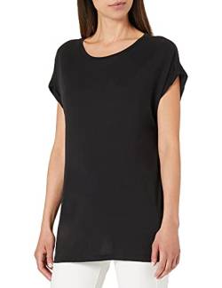 Urban Classics Frauen T-Shirt Ladies Modal Extended Shoulder Tee, lang geschnitten T-Shirt, black, L von Urban Classics