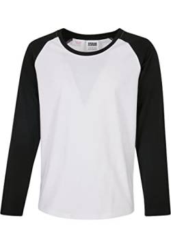 Urban Classics Girl's UCK4539-Girls Contrast Raglan Longsleeve T-Shirt, White/Black, 110/116 von Urban Classics