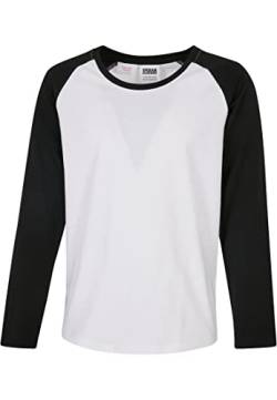 Urban Classics Girl's UCK4539-Girls Contrast Raglan Longsleeve T-Shirt, White/Black, 134/140 von Urban Classics