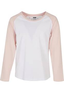 Urban Classics Girl's UCK4539-Girls Contrast Raglan Longsleeve T-Shirt, White/pink, 134/140 von Urban Classics