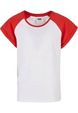 Urban Classics Girl's Girls Contrast Raglan Tee T-Shirt, White/hugered, 122/128 von Urban Classics