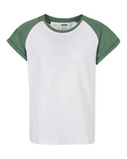 Urban Classics Girl's Girls Contrast Raglan Tee T-Shirt, White/salvia, 110/116 von Urban Classics