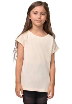 Urban Classics Girl's Girls Organic Extended Shoulder Tee T-Shirt, whitesand, 158/164 von Urban Classics