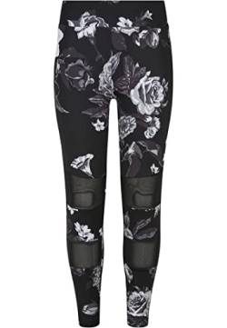 Urban Classics Girl's Girls Tech Mesh Leggings, Dark Flower AOP, 122/128 von Urban Classics