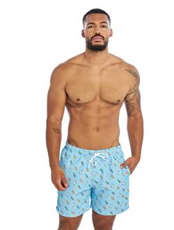 Urban Classics Herren Badehose Pattern Swim Shorts Blau (Lightblue/Ice 02060) XXX-Large (Herstellergröße: 3XL) von Urban Classics