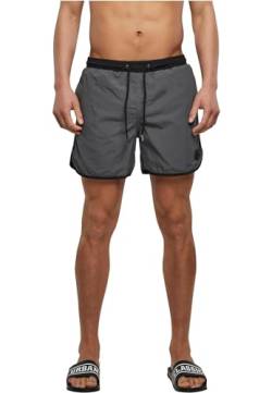 Urban Classics Herren Badehose Retro Swimshorts, Retro Badehose für Männer, mit Kordelzug, black/darkshadow, M von Urban Classics