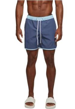 Urban Classics Herren Badehose Retro Swimshorts, Retro Badehose für Männer, mit Kordelzug, vintageblue/oceanblue, 5XL von Urban Classics