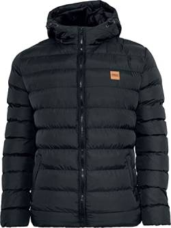 Urban Classics Herren Basic Bubble Jacket Jacke mit Kapuze, ,Schwarz (blkblkblk),Größe L von Urban Classics