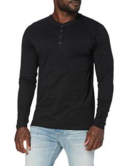 Urban Classics Herren Basic Henley L/S Tee Sweatshirt, Schwarz (Black 7), M EU von Urban Classics