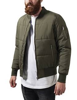 Urban Classics Herren Basic Quilt Bomber Jacket Jacke, Grün (Olive 176), L EU von Urban Classics