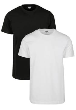 Urban Classics Herren Basic Tee 2-pack T-Shirt, black/white, 5XL von Urban Classics
