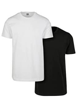 Urban Classics Herren Basic Tee 2-pack T-Shirt, black/white, 5XL von Urban Classics