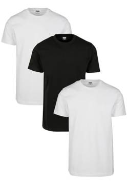 Urban Classics Herren Basic Tee 3-Pack T-Shirt, Mehrfarbig White/Black 02254, XXX-Large (Herstellergröße: 3XL) (3er Pack) von Urban Classics