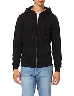 Urban Classics Herren Basic Terry Zip Hoody, Black, XXL Strickjacke von Urban Classics