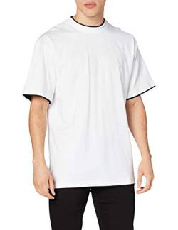 Urban Classics Herren Bekleidung Contrast Tall Tee T shirt, White/Black, 6XL Große Größen EU von Urban Classics