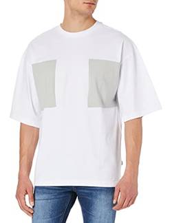 Urban Classics Herren TB4126-Big Double Pocket Tee T-Shirt, White/Asphalt, M von Urban Classics