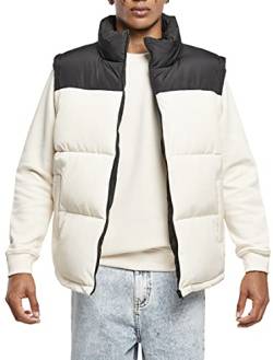Urban Classics Herren Block Puffer Vest Jacke, Black/whitesand, XL von Urban Classics