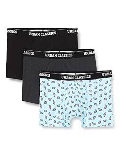 Urban Classics Herren TB3979-Boxer Shorts 3-Pack Boxershorts, Melon AOP+cha+blk, 3XL (3er Pack) von Urban Classics