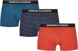 Urban Classics Herren TB3979-Boxer Shorts 3-Pack Boxershorts, Mini Stripe AOP+boxteal+boxora, 3XL (3er Pack) von Urban Classics