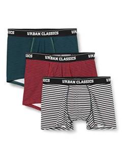 Urban Classics Herren Boxer Shorts 3-Pack Boxershorts, btlgrn/dkblu+bur/dkblu+wht/blk, L von Urban Classics