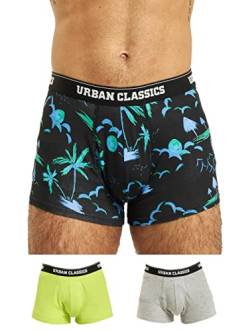 Urban Classics Herren Boxer Shorts 3-Pack Boxershorts, island aop+lime+grey, 4XL von Urban Classics