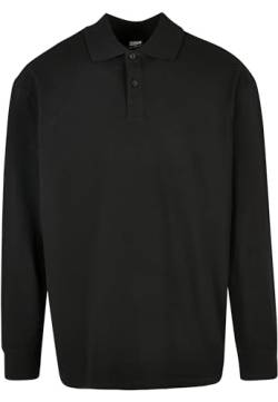 Urban Classics Herren Boxy Polo Longsleeve T-Shirt, black, S von Urban Classics