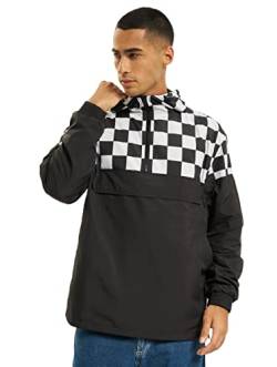 Urban Classics Herren Check Pull Over Jacket Jacke, Schwarz (Blk/Chess 01713), XXL von Urban Classics