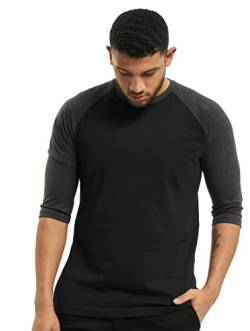 Urban Classics Herren Contrast 3/4 Sleeve Raglan Tee T Shirt, Blk/Cha, XL EU von Urban Classics