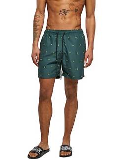 Urban Classics Herren Embroidery Swim Shorts Badehose, Anchor/bttlgrn/lmnmstrd, 3XL von Urban Classics