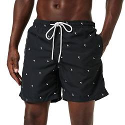 Urban Classics Herren Embroidery Swim Shorts Badehose, Black/Palmtree, L von Urban Classics